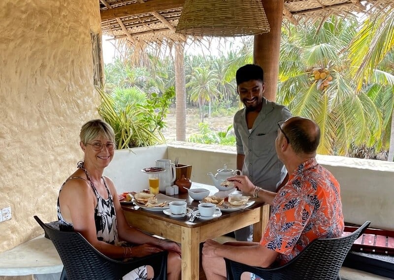 breakfast in Dune Towers Sri Lanka